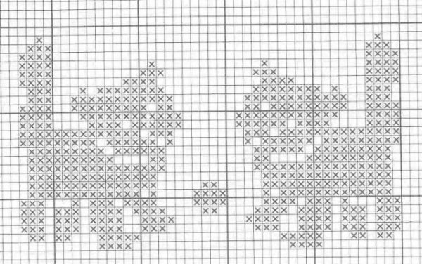 Черно-белая детская вышивка крестом