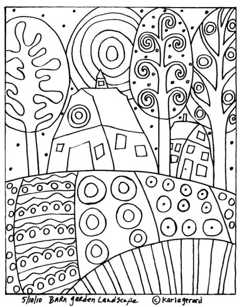 Живопись Карлы Жерар и раскраски по ее мотивам