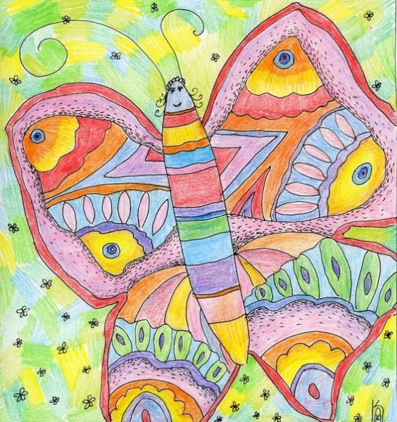 Рисование цветными гелевыми ручками