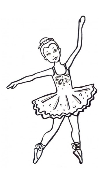 Детская раскраска балерина