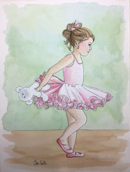 Балерина гуашью