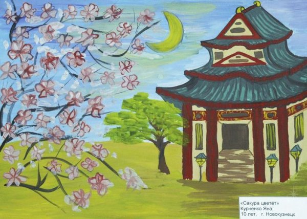 Японский пейзаж для детей