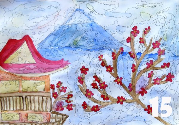 Детские рисунки на тему Япония