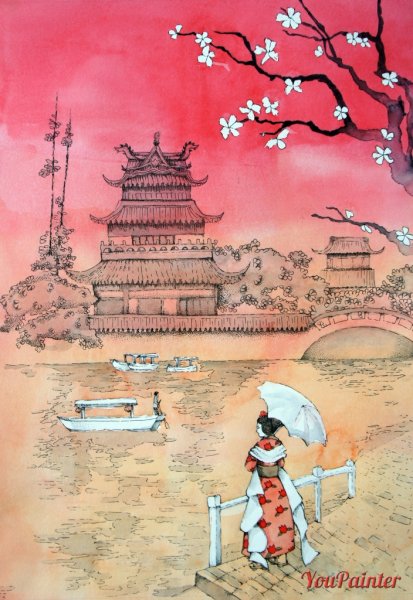 Япония рисунки детей