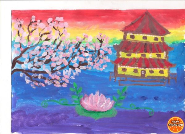 Детские рисунки на тему Япония