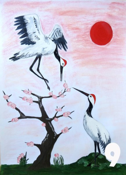 Детский рисунок на тему Япония