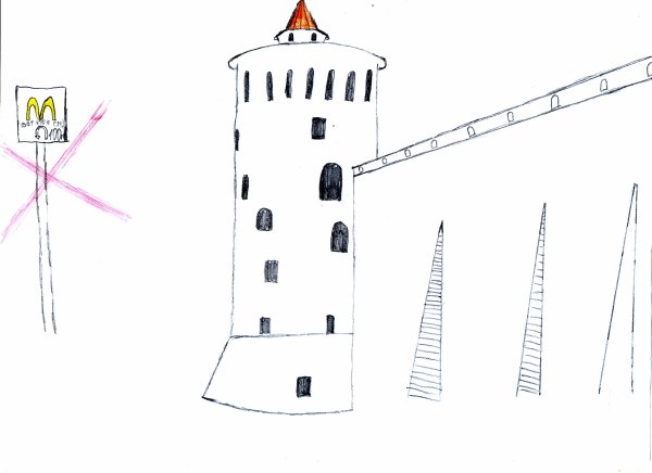 Поэтапное рисование башни