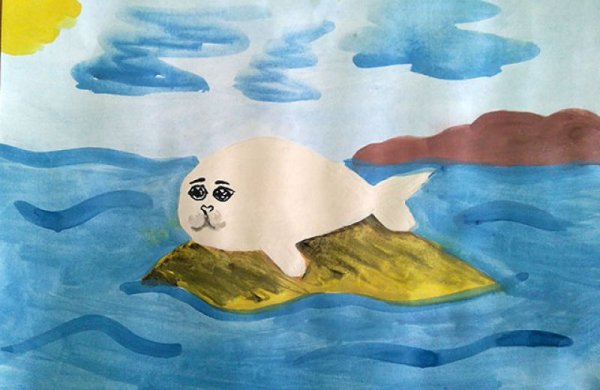 Рисунок Байкала детский