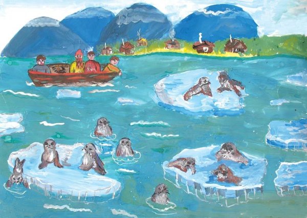 Рисунок Байкала детский