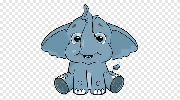 Детский рисунок розовый слон