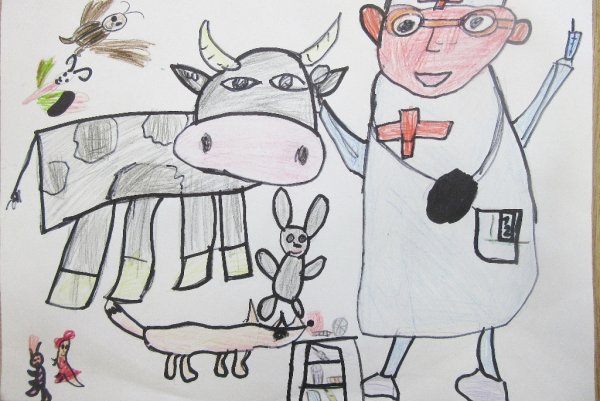 Детский рисунок на тему ветеринарии