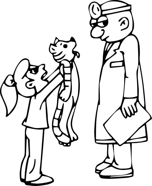 Ветеринар раскраска для детей