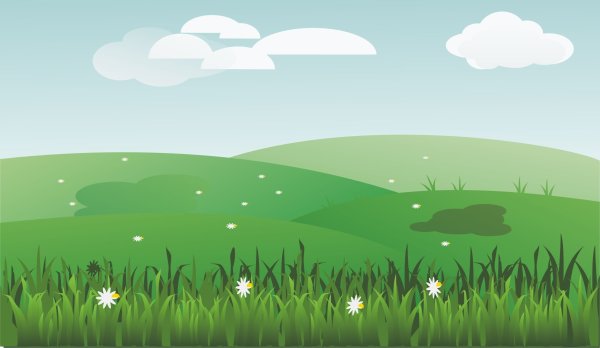 Поляна нарисованная