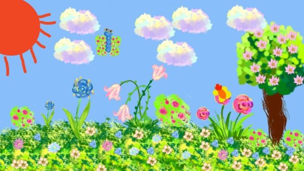 Сказочная Поляна с цветами