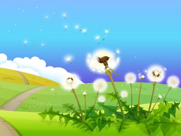 Одуванчики мультяшные