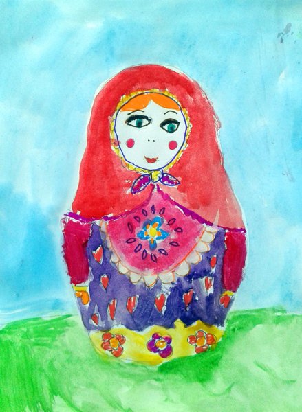 Рисование русская Матрешка
