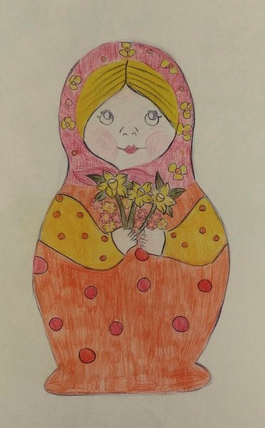 Рисование русская Матрешка