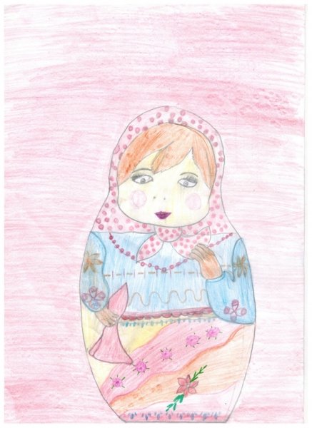 Матрешка рисование красками