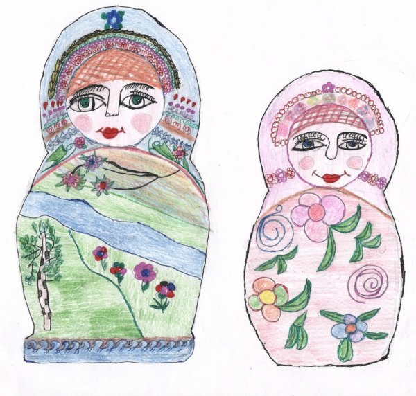 Рисование матрешки
