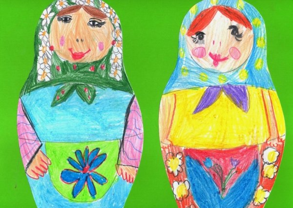 Рисование матрешки