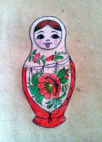 Рисование матрешки