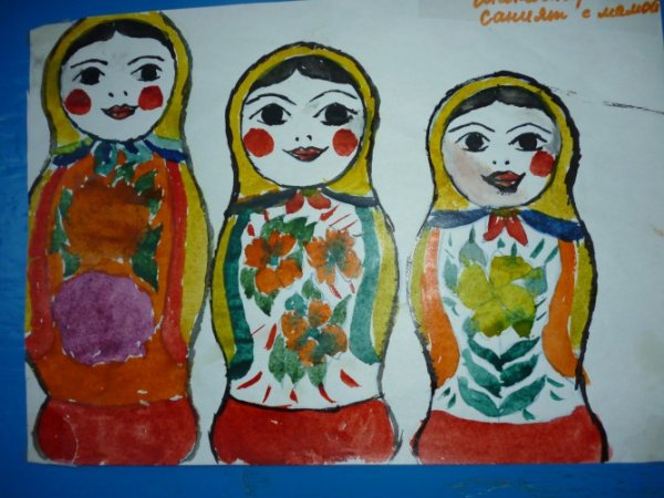 Рисование на тему Матрешка