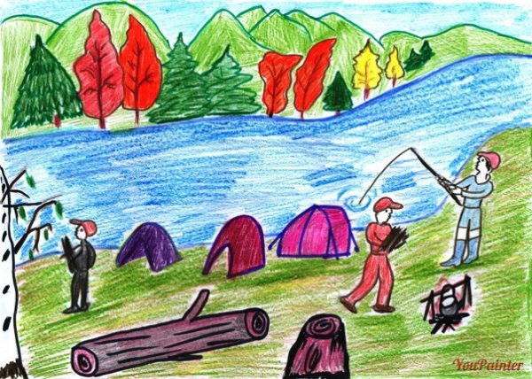 Детские рисунки на тему туризм