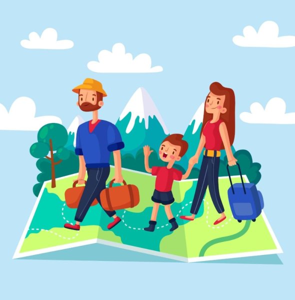 Туризм дети иллюстрации