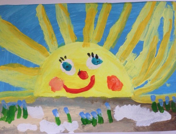 Рассвет рисунок детский