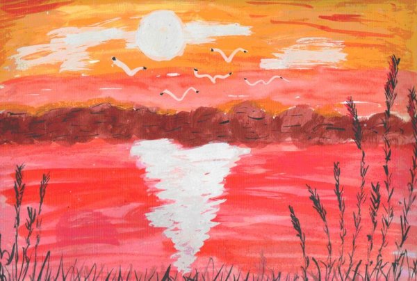 Закат рисунок для детей