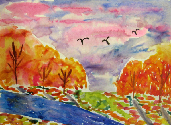 Детские рисунки заката