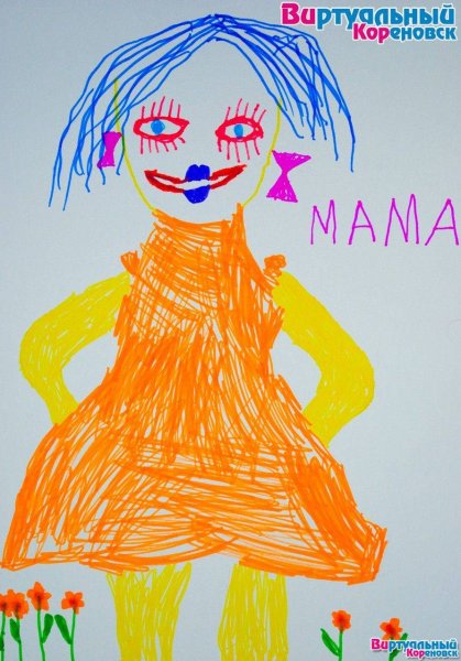 Карикатура девочка с косичками