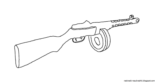 Пистолет-пулемёт Шпагина раскраска