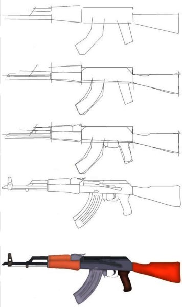 Рисунок автомата АК-47