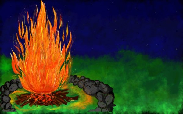 Костер красками