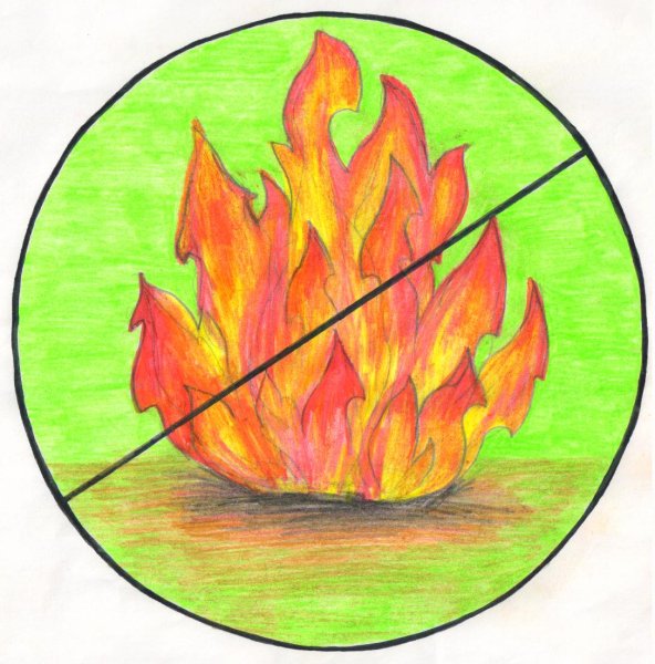 Костер гуашью