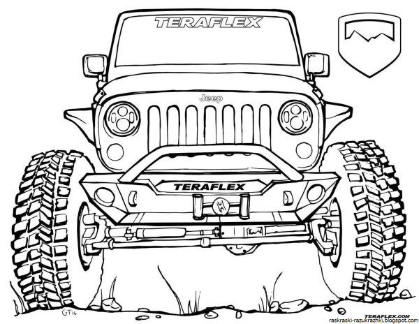 Джип Вранглер Рубикон раскраска