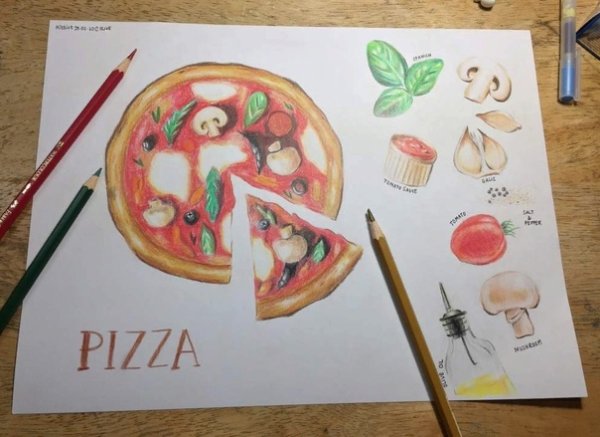 Детские рисунки пиццы