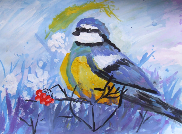 Рисование синички