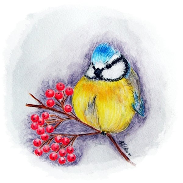 Рисование синички