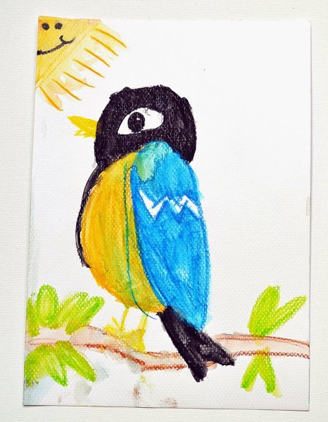 Рисование с детьми синичка