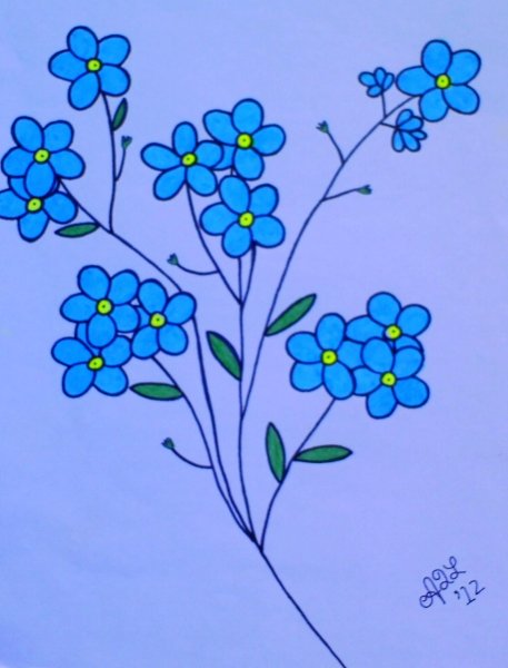 Аппликация незабудки
