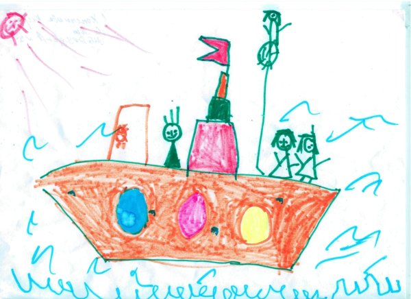 Детские рисунки теплоход