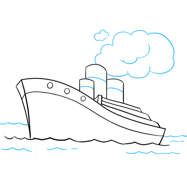 Пароход детский рисунок