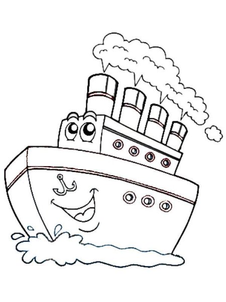 Пароход мультяшный