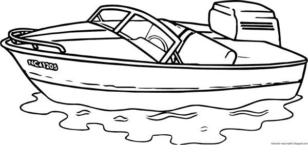 Катер раскраска для детей