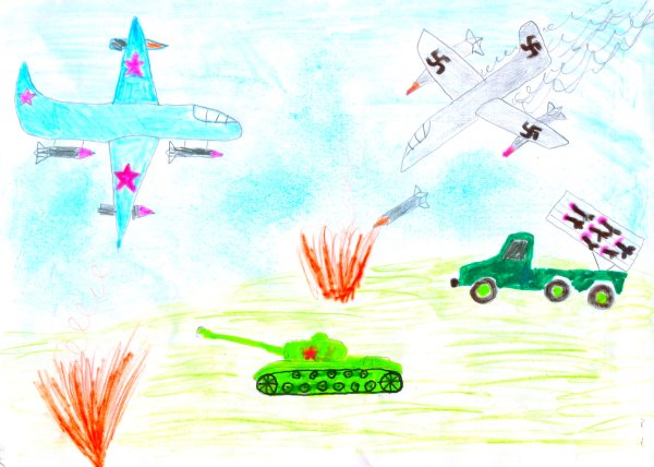 Детские рисунки на тему война