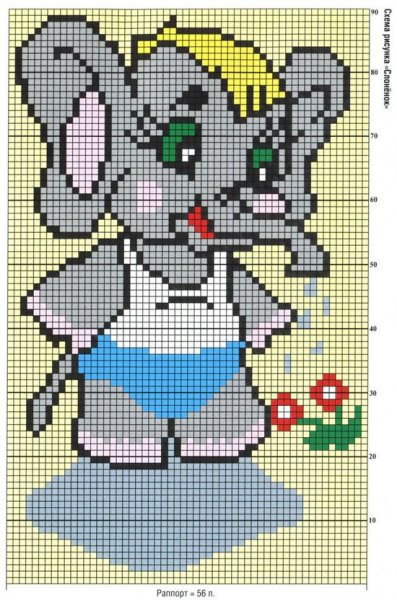 Схемы вывязанных рисунков для детей