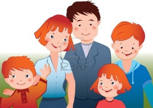 Дети и родители нарисованные