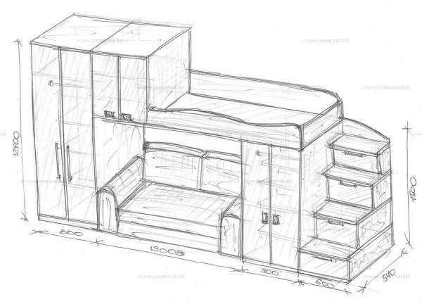 Чертеж детской комнаты